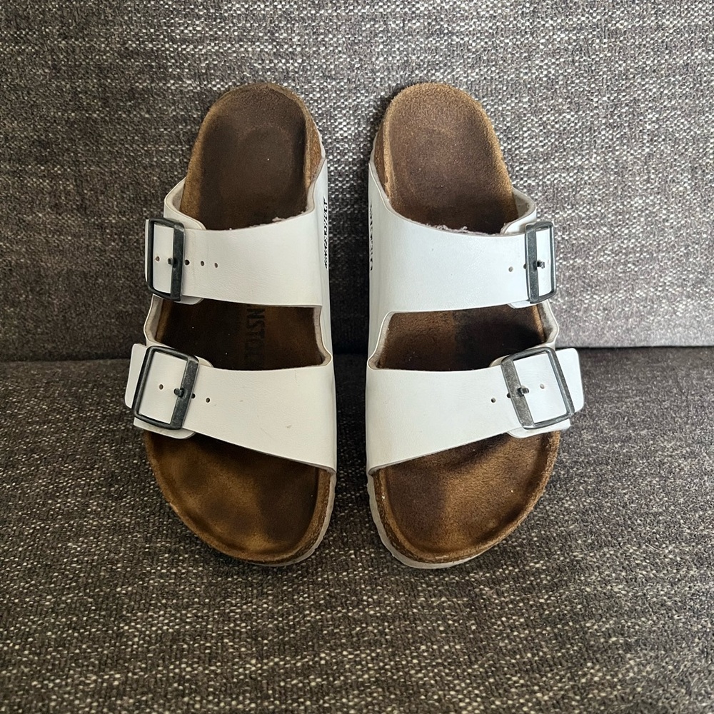 Birkenstock White Double-Strap Sandals - Picture 2 of 8